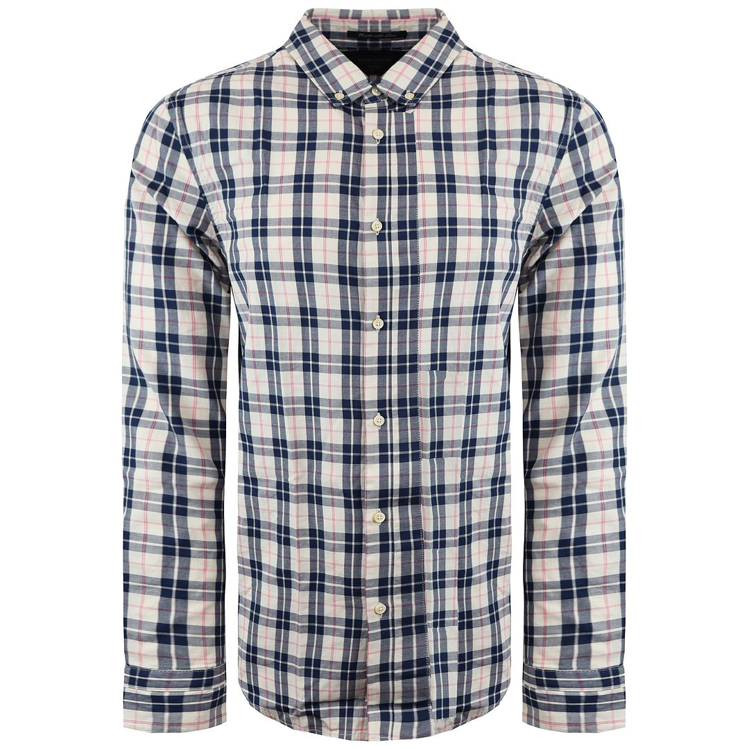 Scotch & Soda Regular Fit Mens Light Pink/Navy Shirt
