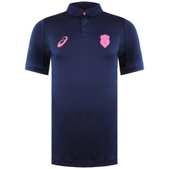 Asics Stade Francais Paris Short Sleeve Mens Navy Rugby Shirt