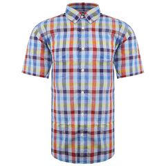 Eden Park Paris Checkered Mens Multicoloured Oxford Shirt