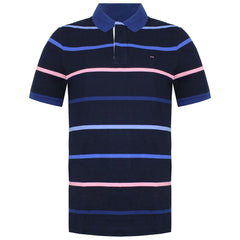 Eden Park Paris Striped Mens Navy Polo Shirt