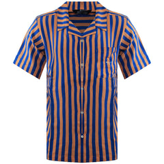 Nicce Summer Series Stripe Mens Blue/Orange Shirt