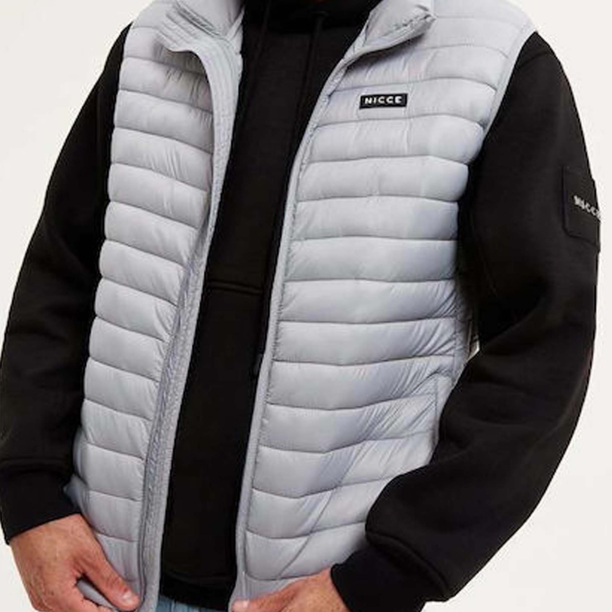 Nicce Maidan Mens Stone Grey Gilet