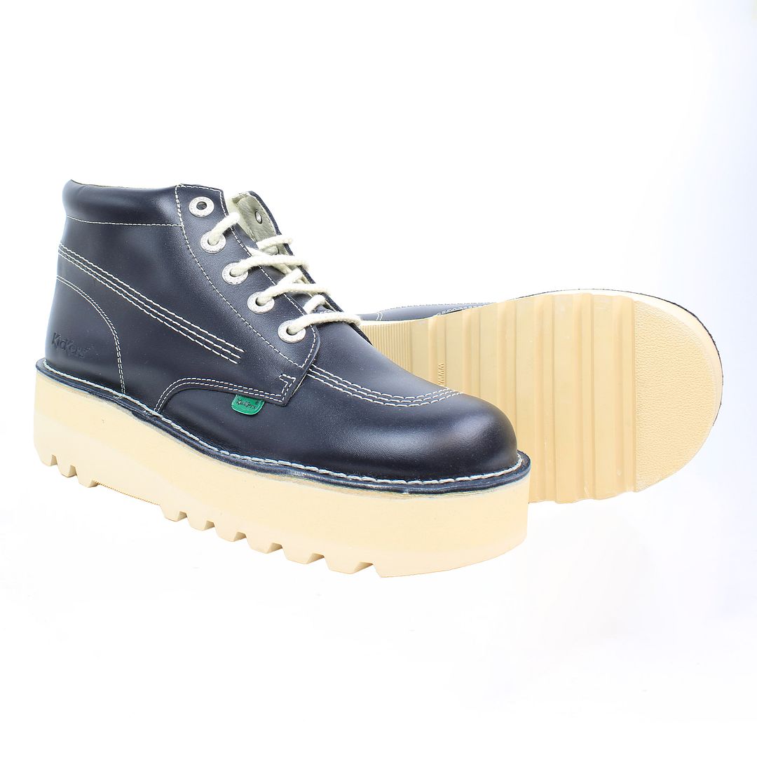 Kickers Hi Stack Platform Mens Navy Boots NO BOX