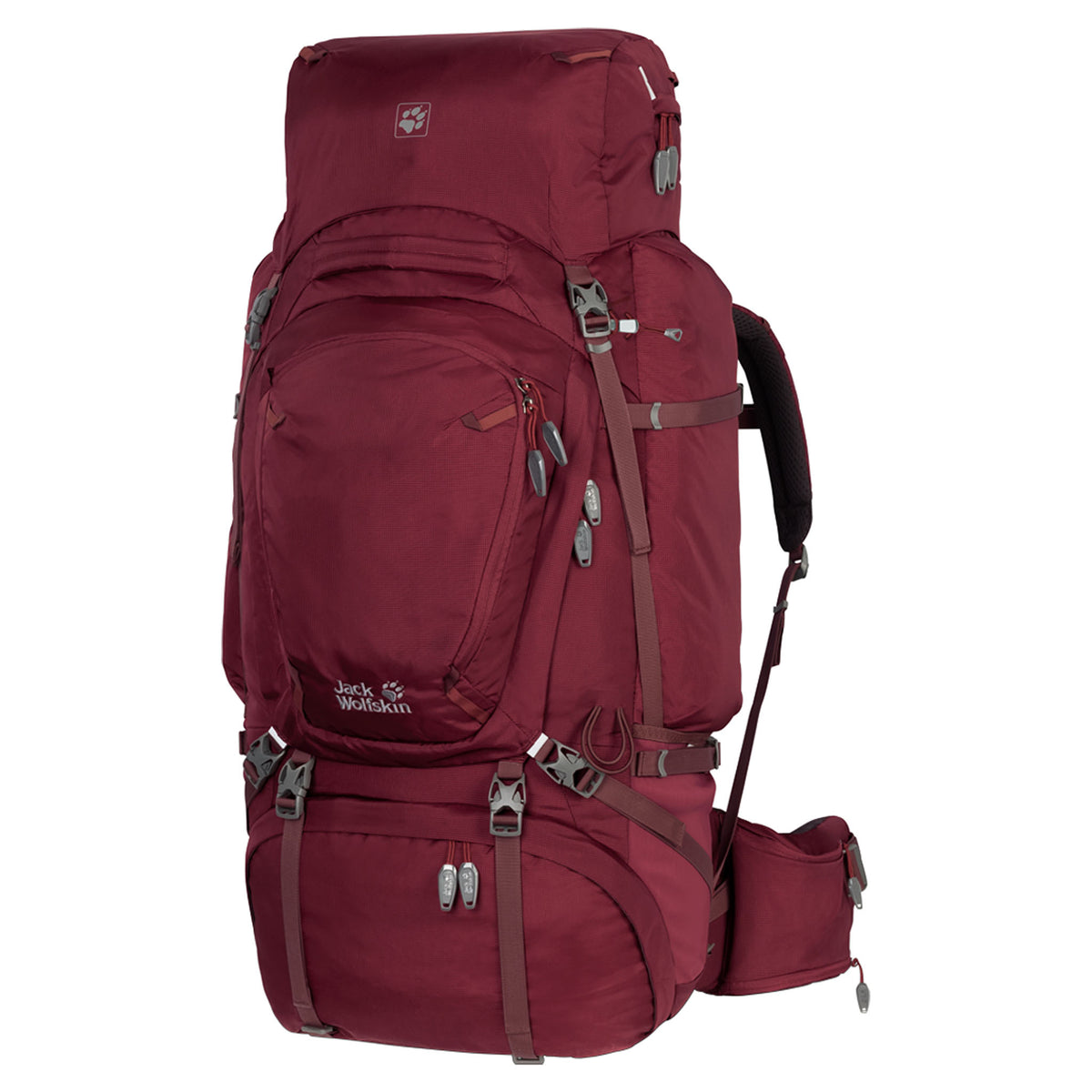 Jack Wolfskin 65L Denali Dark Red Backpack