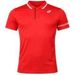 Asics Court Mens Red Tennis Polo Shirt