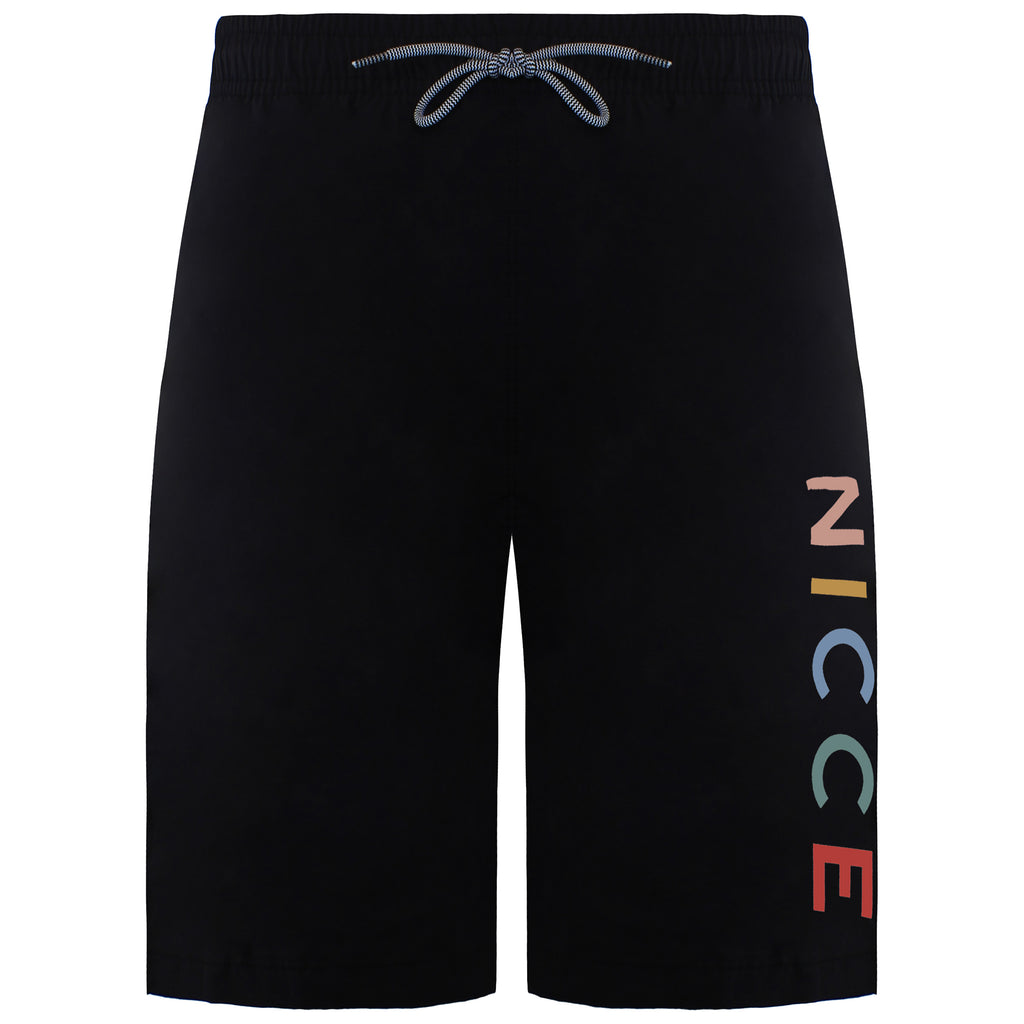 Nicce Myriad Mens Black Swim Shorts