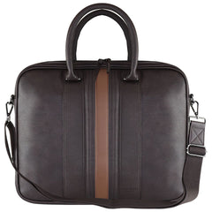 Ted Baker Nevver Mens Brown Striped Document Bag
