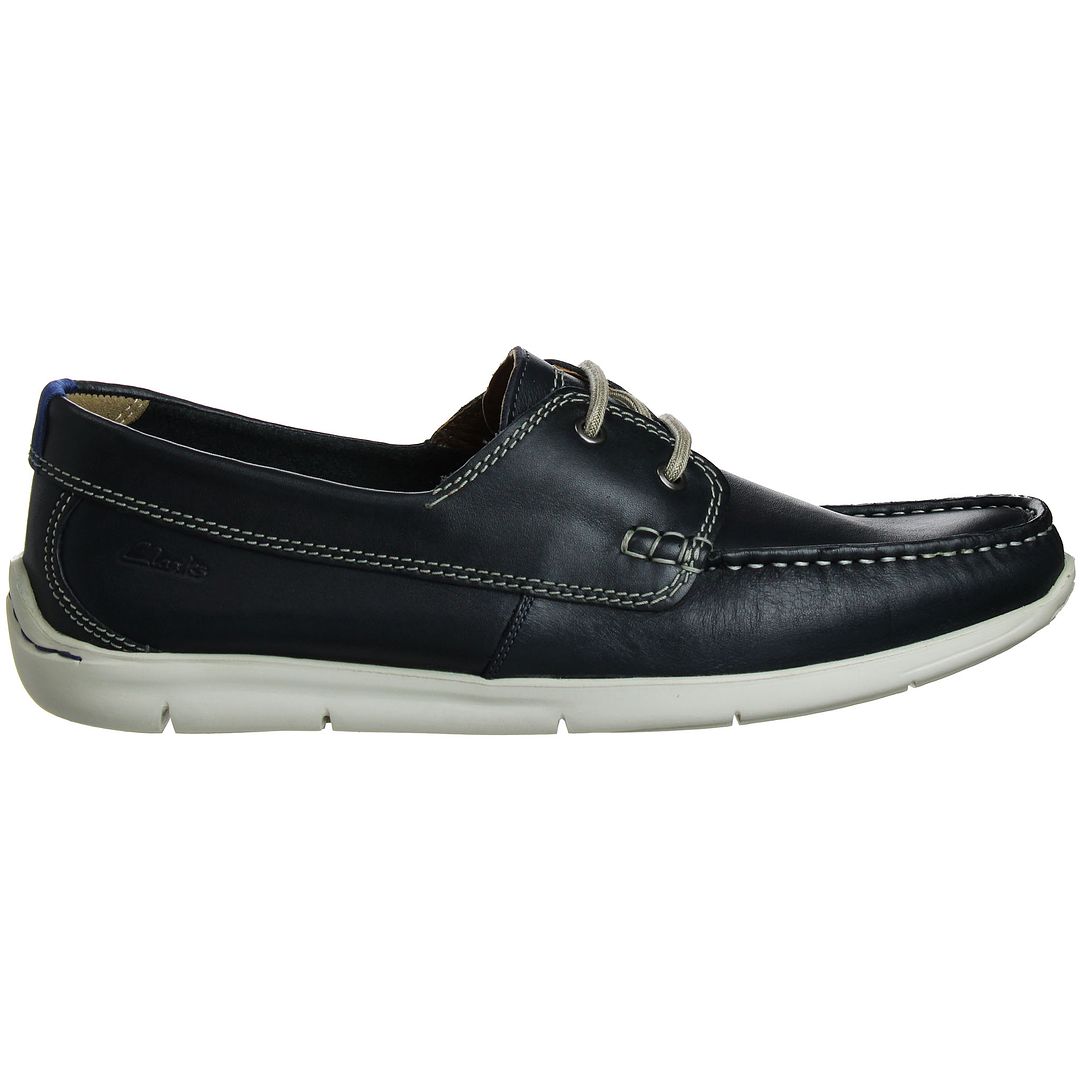 Clarks Karlock Step Mens Navy Boat Shoes