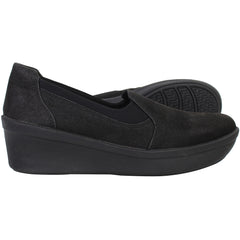 Clarks Step Rose Moon Womens Black Shoes
