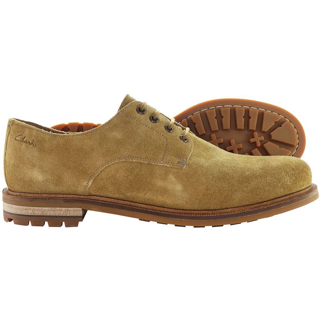 Clarks Foxwell Hall Mens Dark Sand Shoes