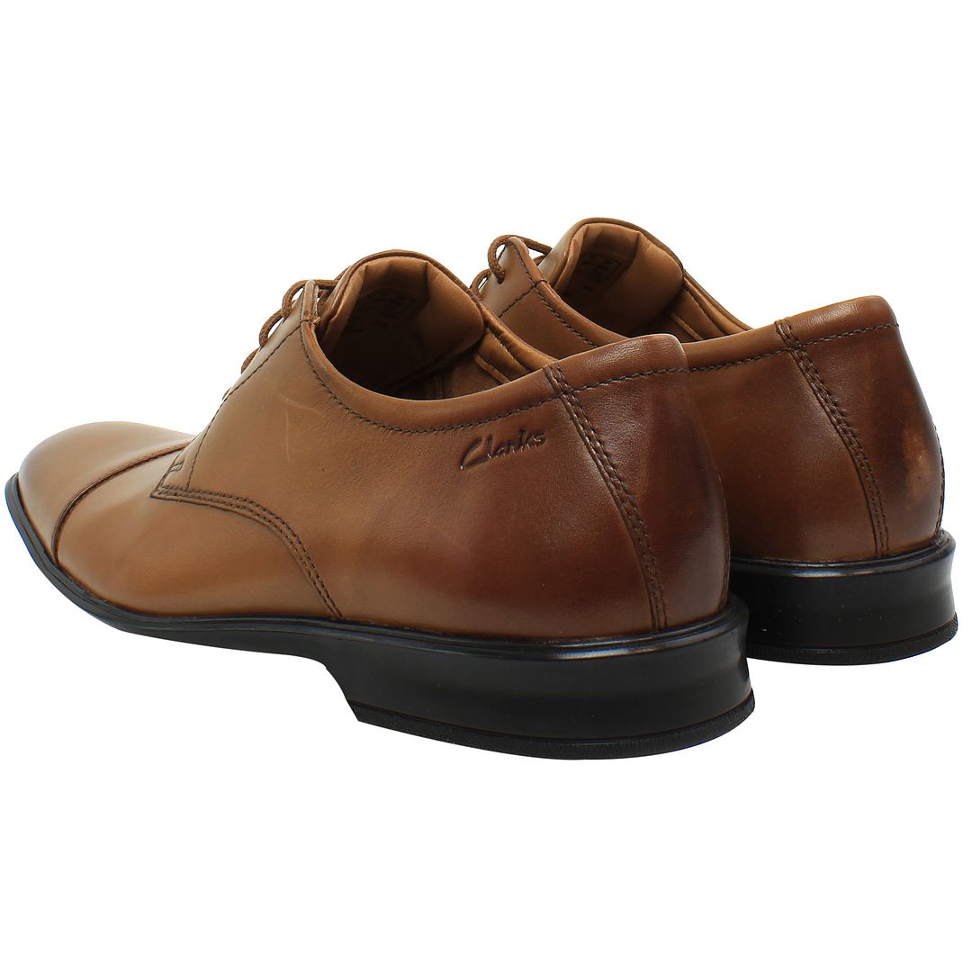 Clarks Bensley Cap Mens Dark Tan Oxford Shoes