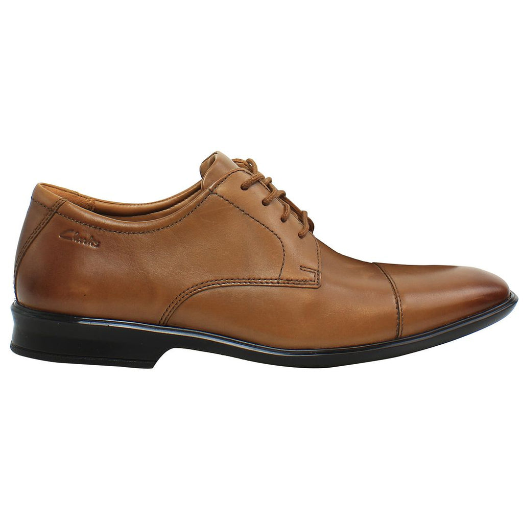 Clarks Bensley Cap Mens Dark Tan Oxford Shoes