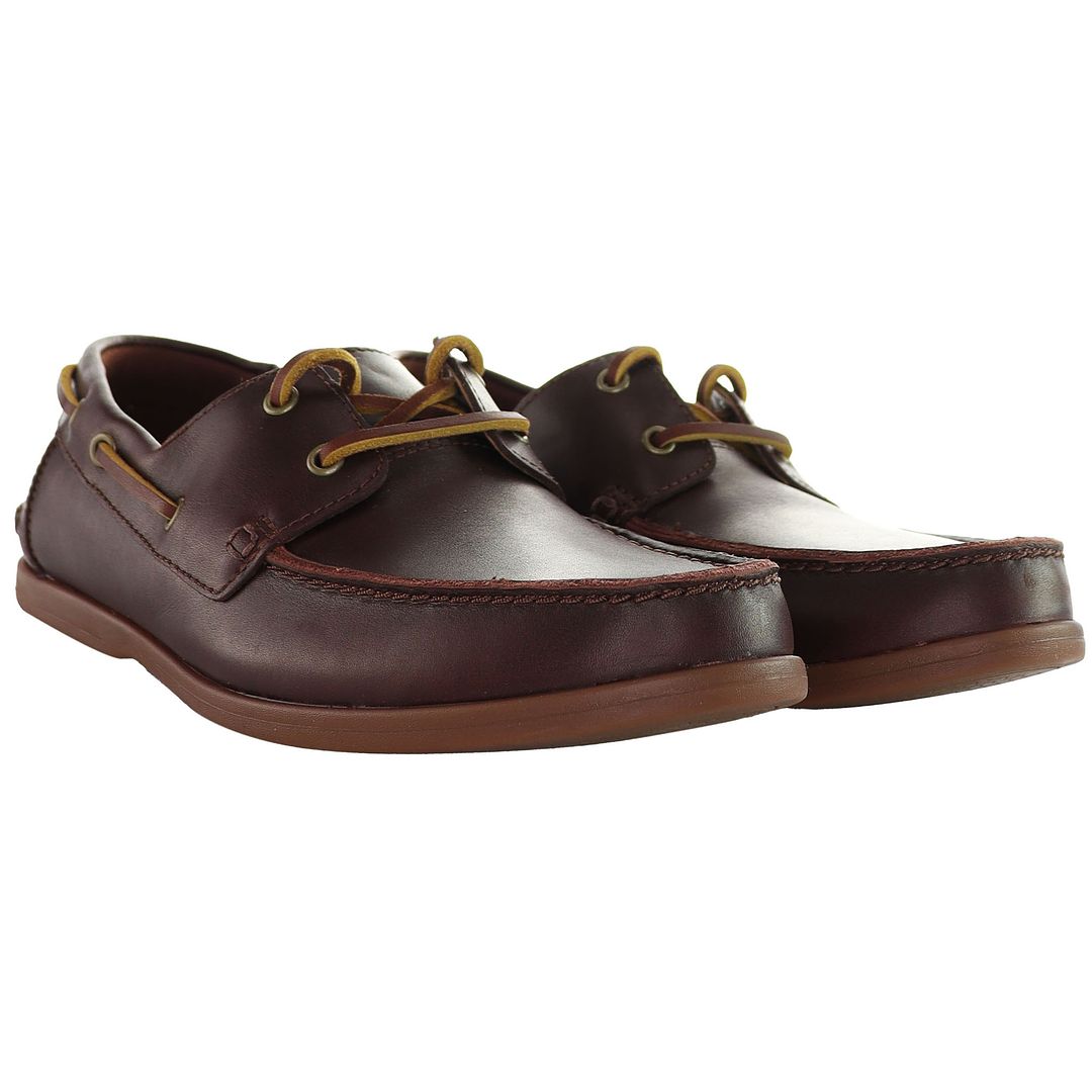 Clarks Pickwell Sail Mens Brown Boat Shoes