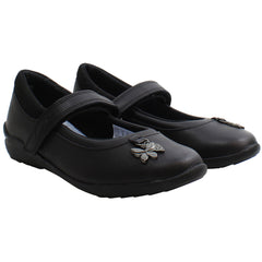 Clarks Vibrant Trial Kids Black Shoes