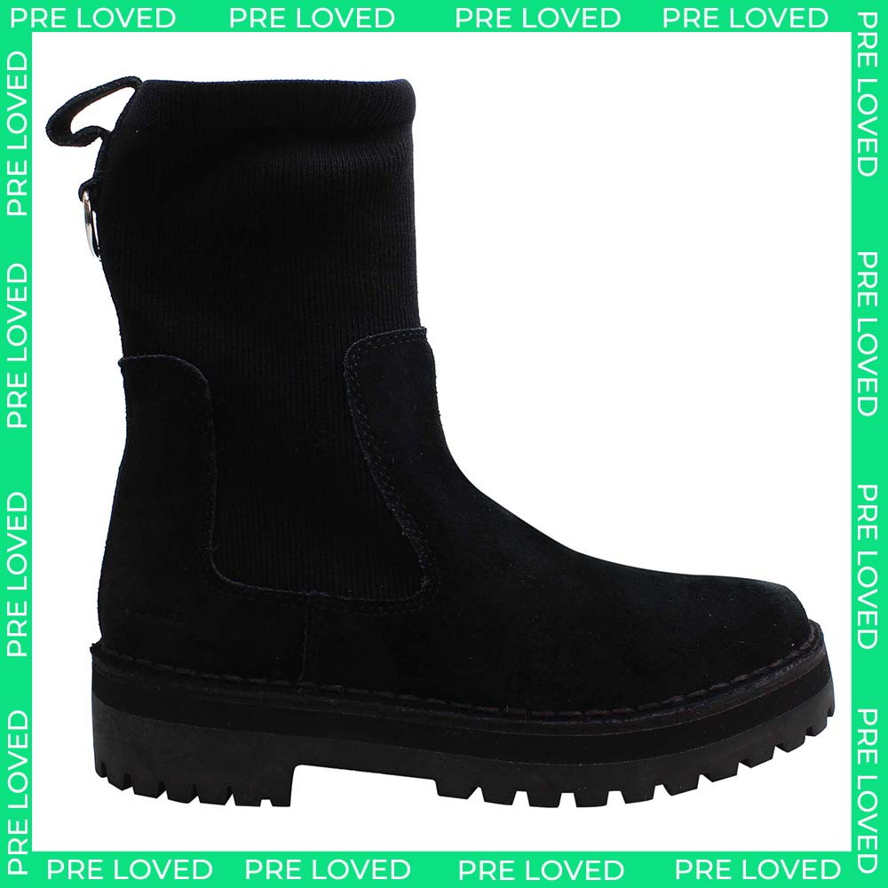 Clarks Rock Knit Womens Black Boots NO BOX