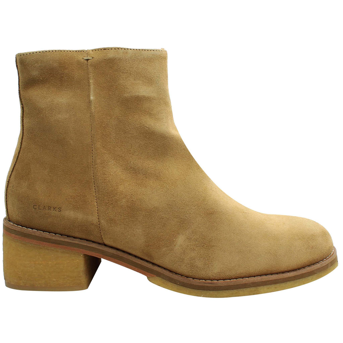 Clarks Amara Crepe Womens Tan Ankle Boots