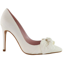 Ted Baker Hyana Moire Bow Womens Beige Court Shoes