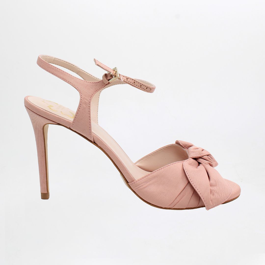 Ted Baker Heevia Moire Satin Bow Womens Pink Sandals NO BOX