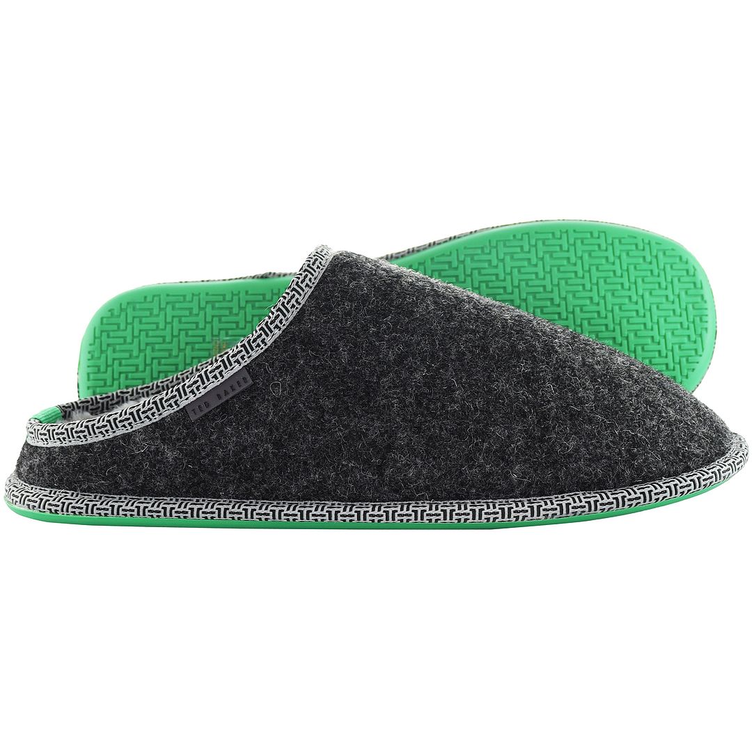 Ted Baker Simmons Felt Mulet Mens Grey Slippers