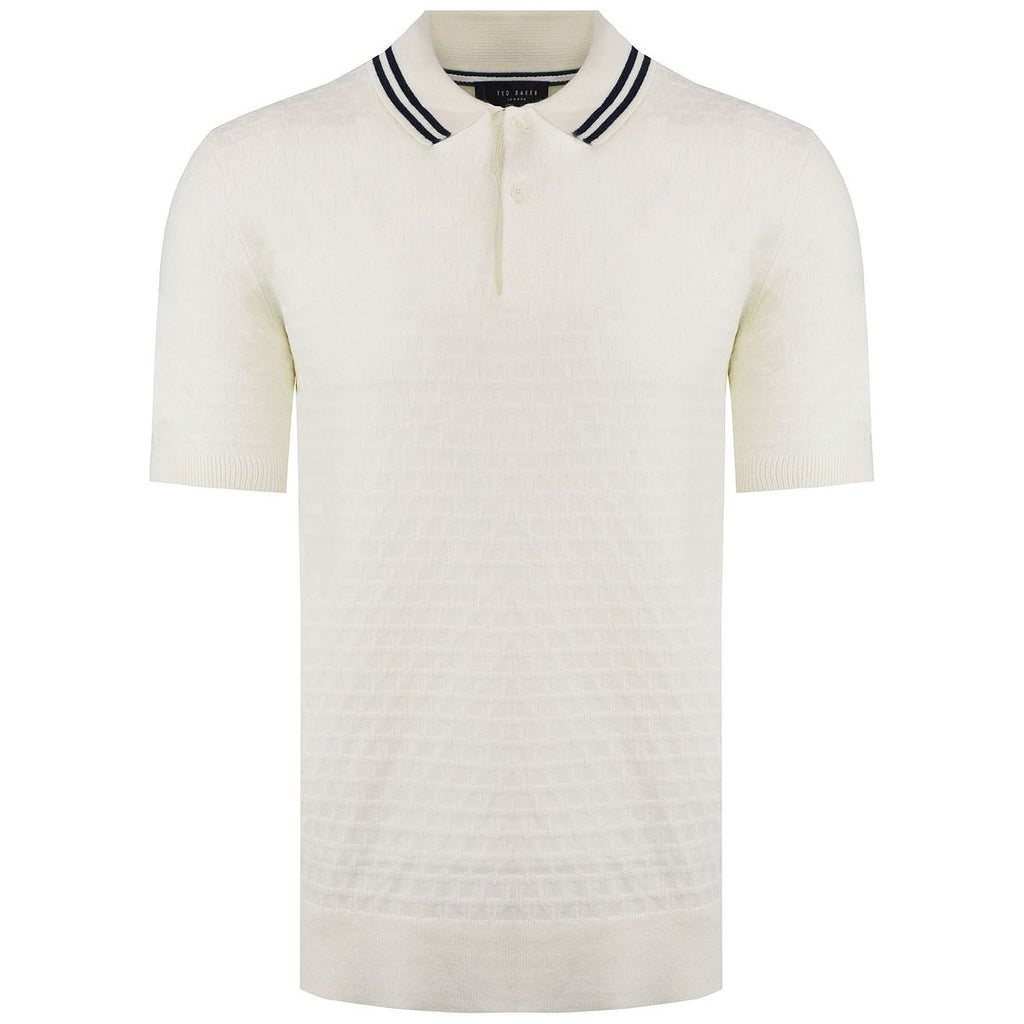 Ted Baker Mahana Mens Ecru Stitched Polo Shirt