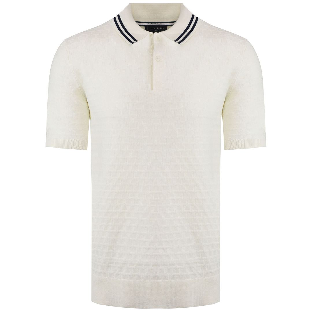 Ted Baker Mahana Mens Ecru Stitched Polo Shirt