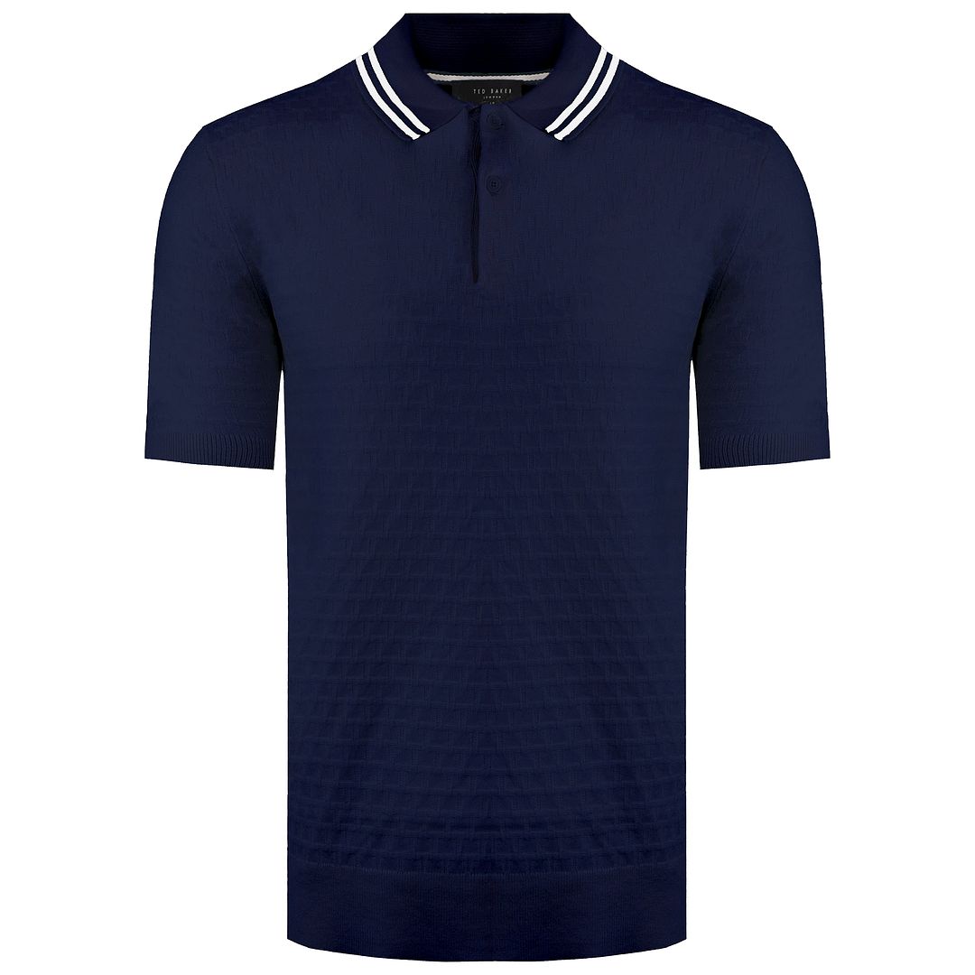 Ted Baker Mahana Mens Navy Stitched Polo Shirt