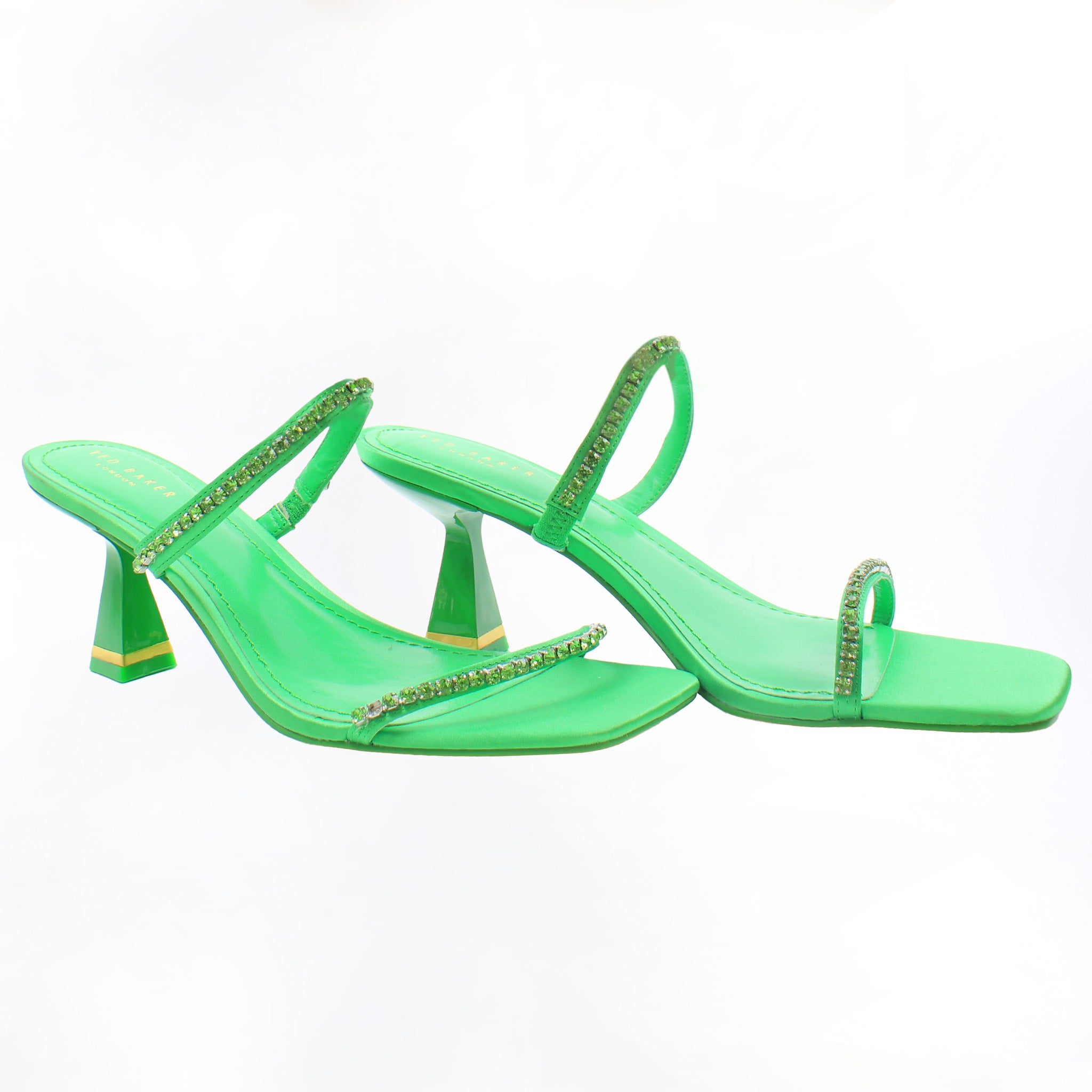 Ted Baker Rinita Diamante Womens Green Heeled Sandals NO BOX