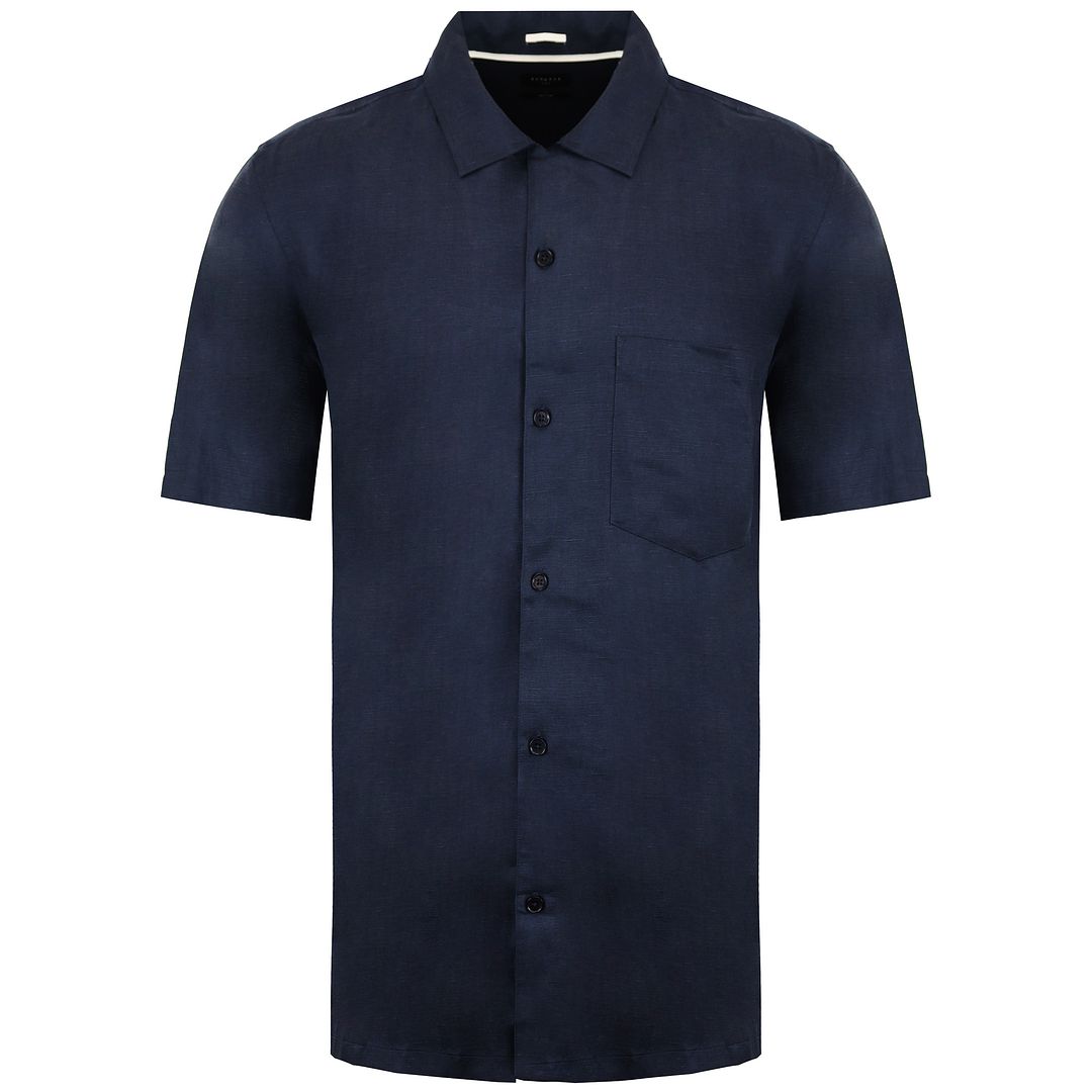 Ted Baker Wesland Linen Mens Navy Shirt