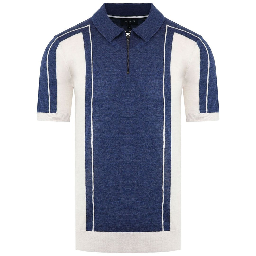 Ted Baker Jesty Mens Blue Wool Polo Shirt