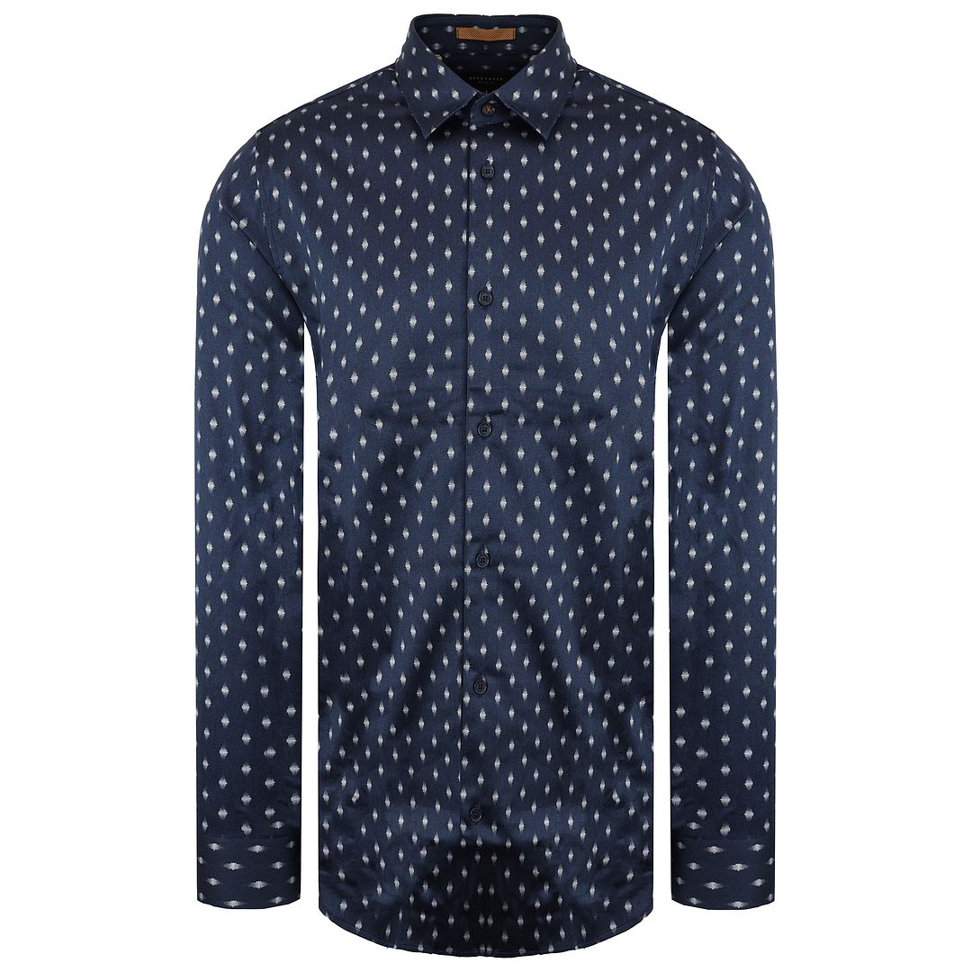 Ted Baker Area Mens Navy Geometric Print Shirt