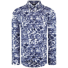 Ted Baker Uldale Mens White/Blue Parsley Shirt