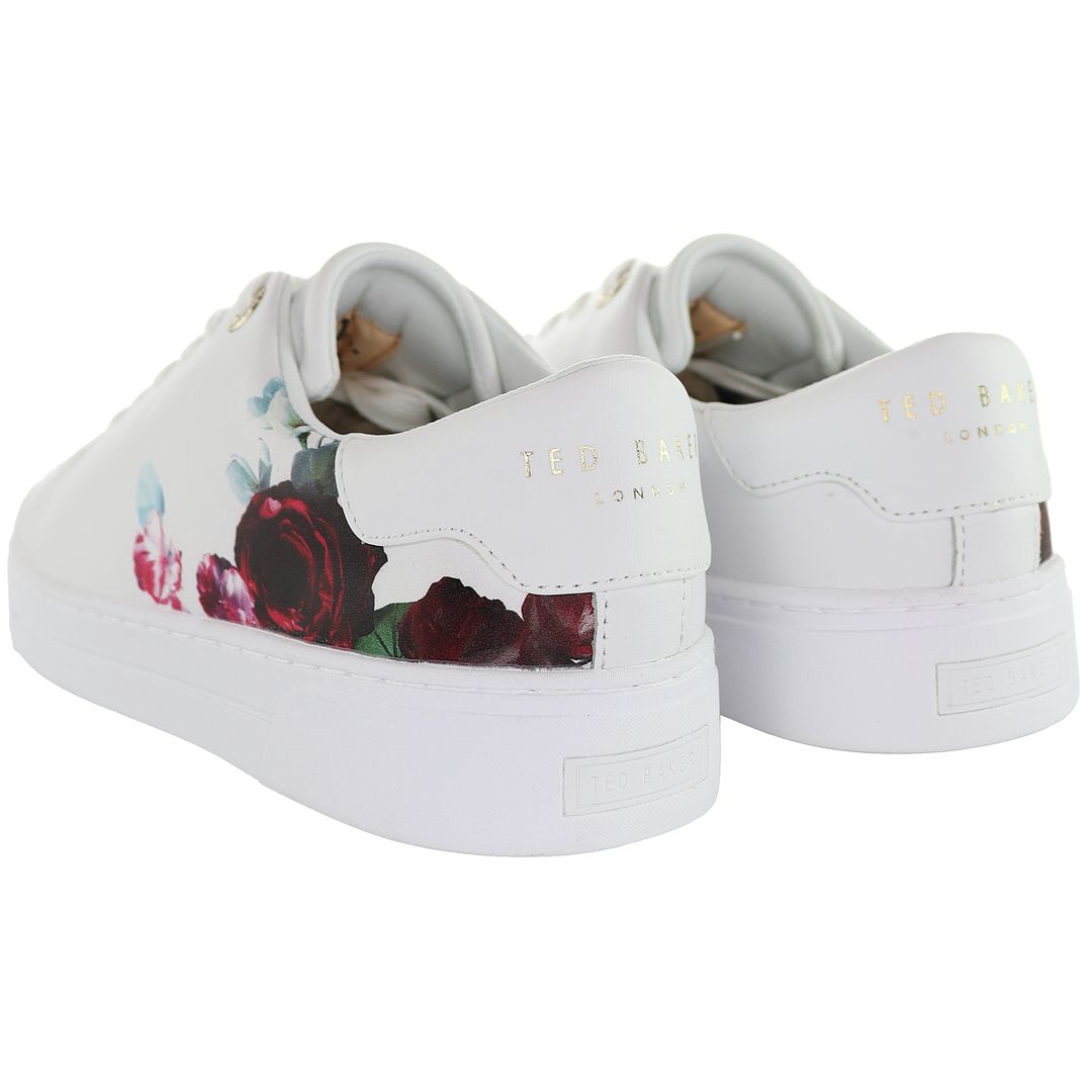 Ted Baker Artile Rose Print Womens White Trainers