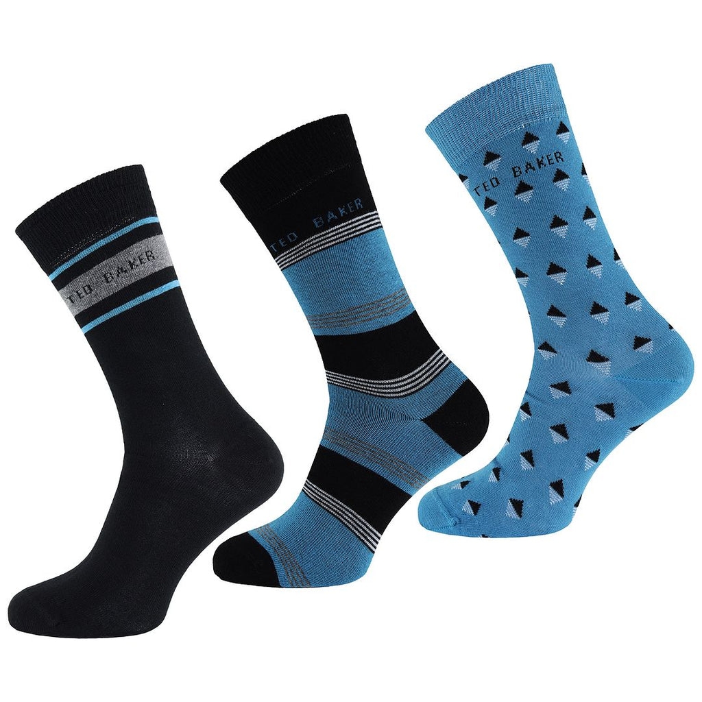 Ted Baker Maxggg 3-Pack Mens Blue/Black Socks