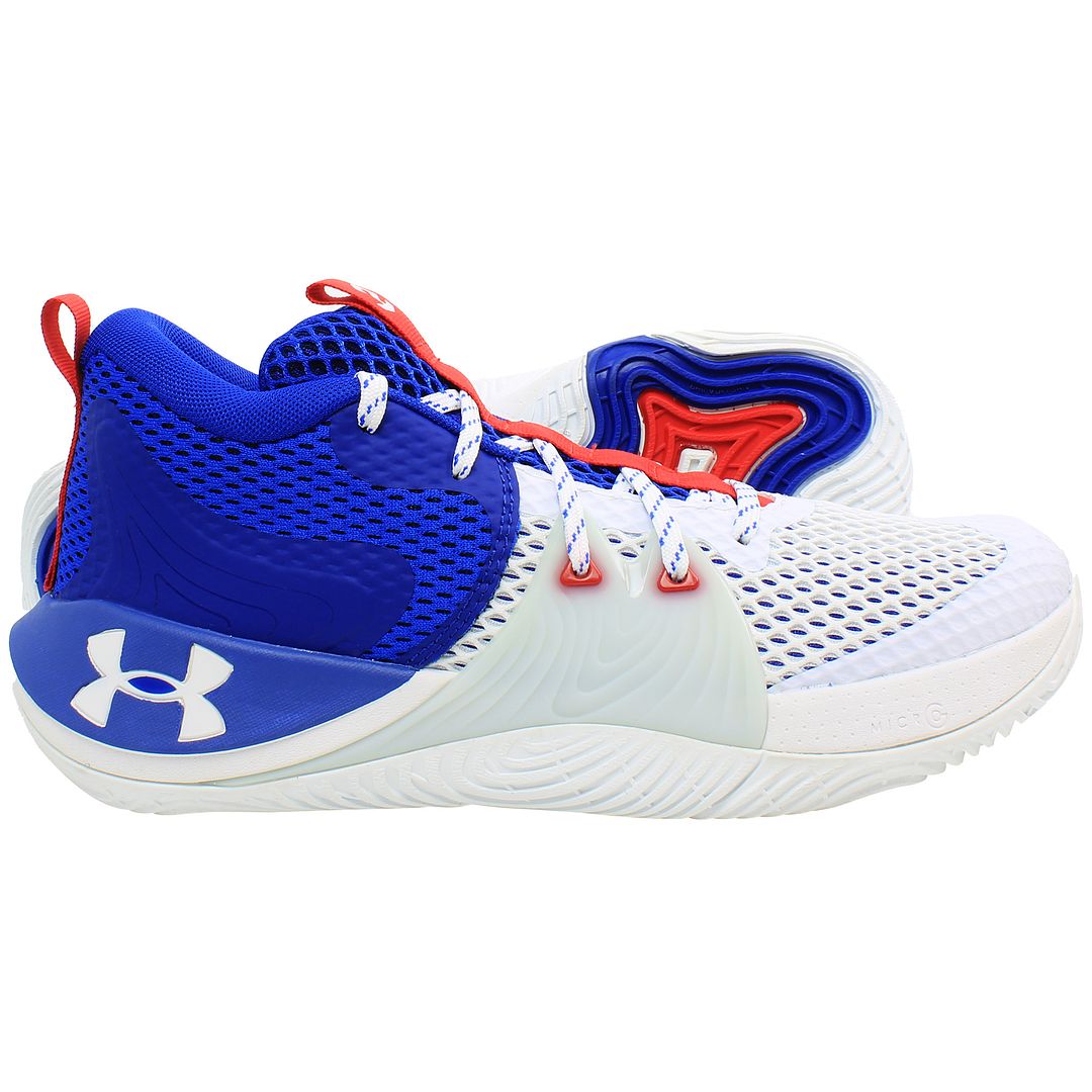 Under Armour Embiid 1 Mens White/Blue Trainers