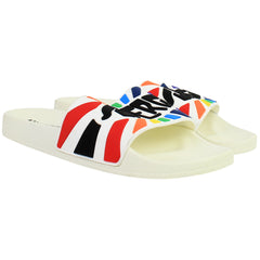 Superga Logo Womens White Sliders