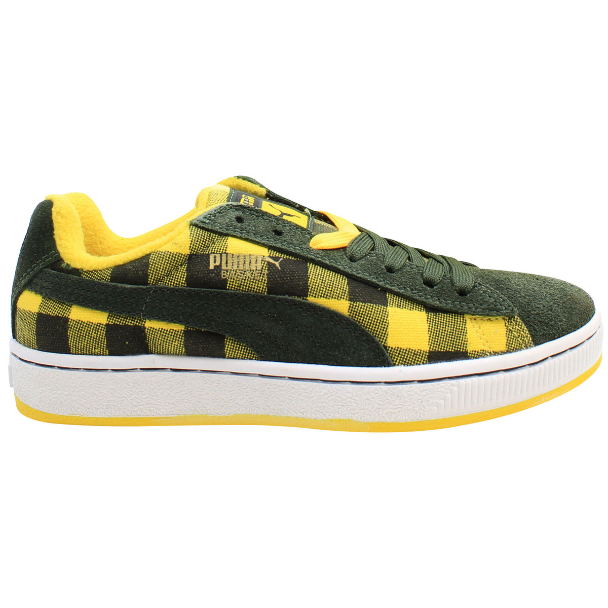 Puma Basket II Mens Green/Yellow Trainers
