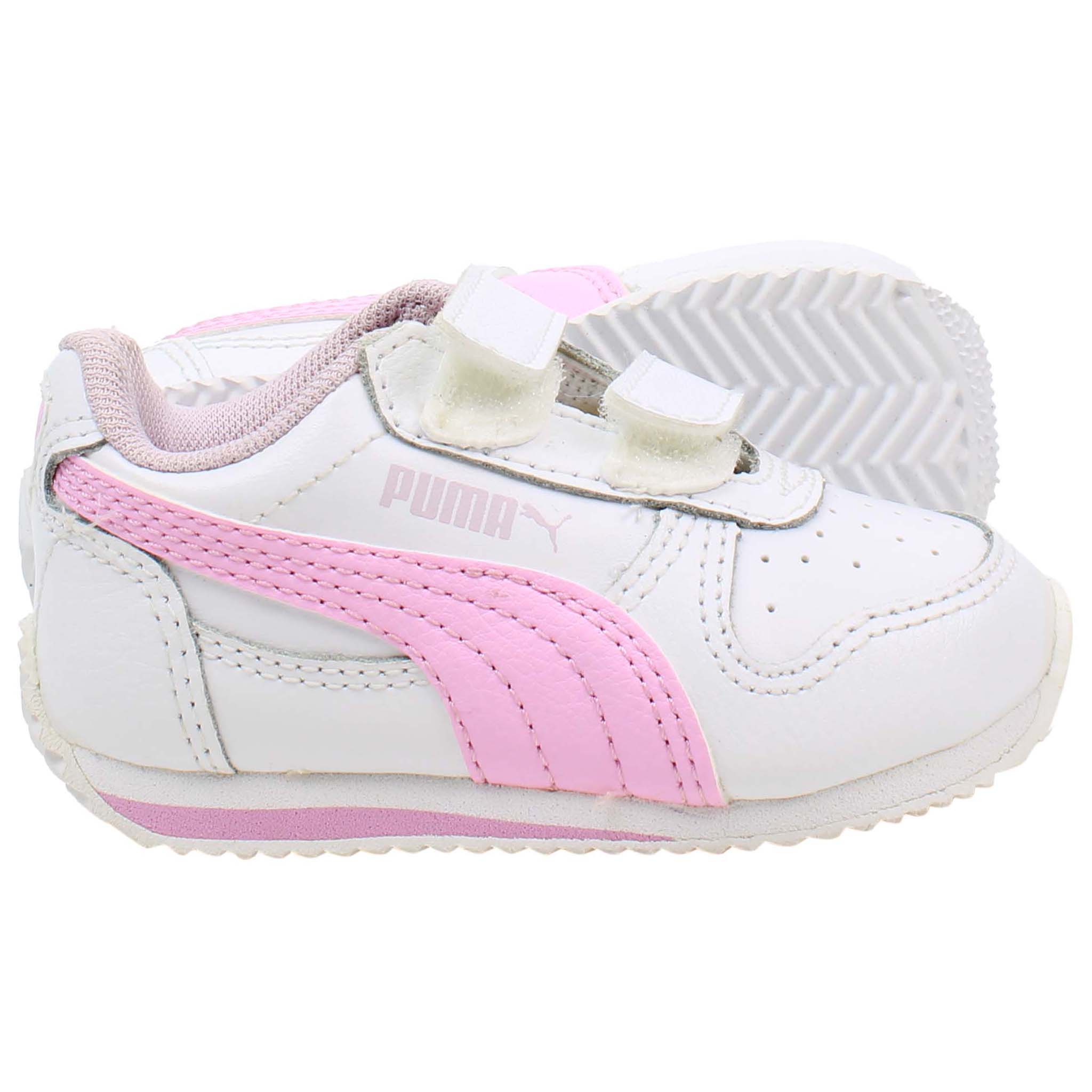 Puma Fieldsprint Kids White/Pink Trainers