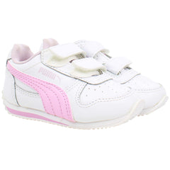 Puma Fieldsprint Kids White/Pink Trainers