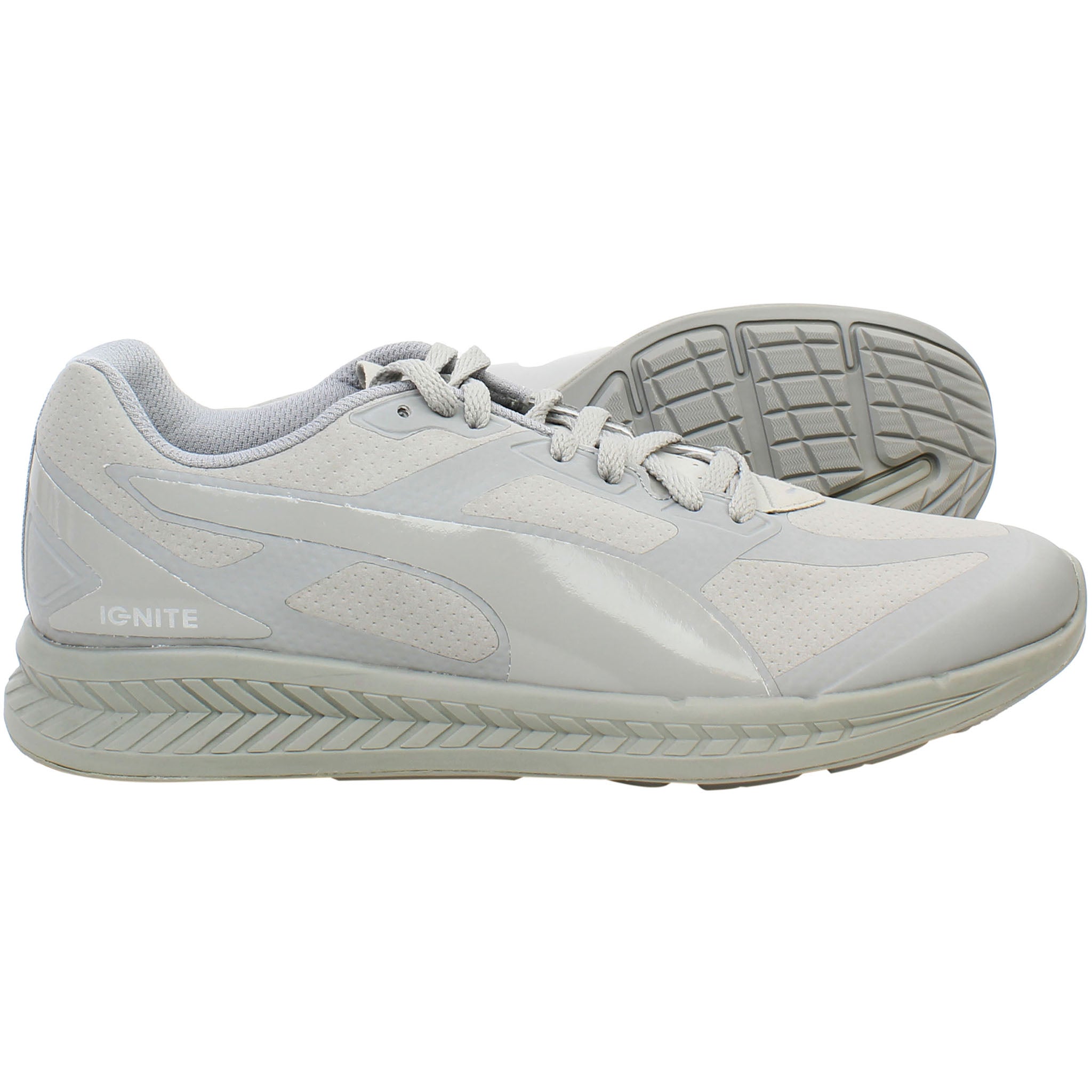 Puma Ignite Matt & Shine Mens Grey Running Shoes