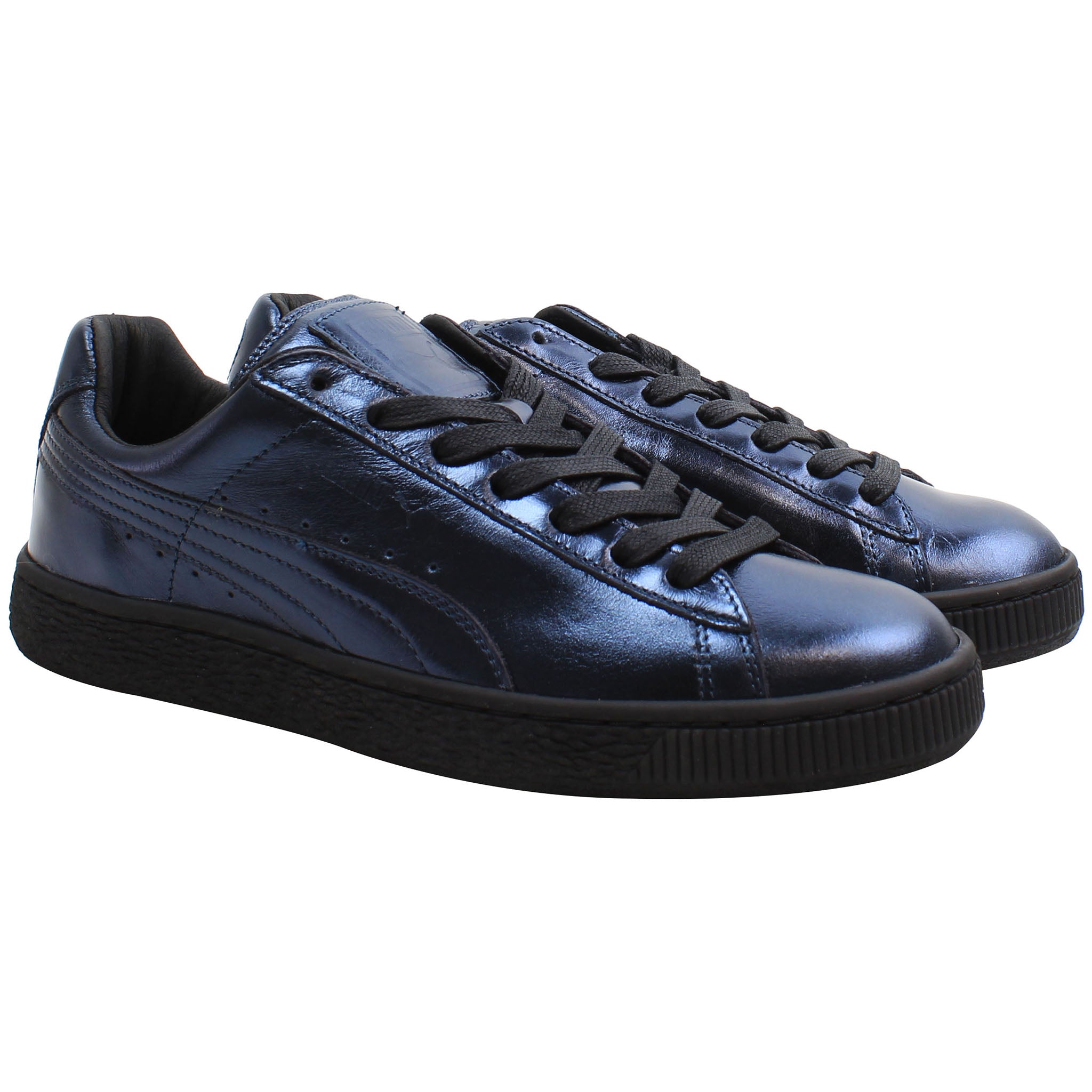 Puma Basket Creepers Womens Metallic Black/Indigo Trainers