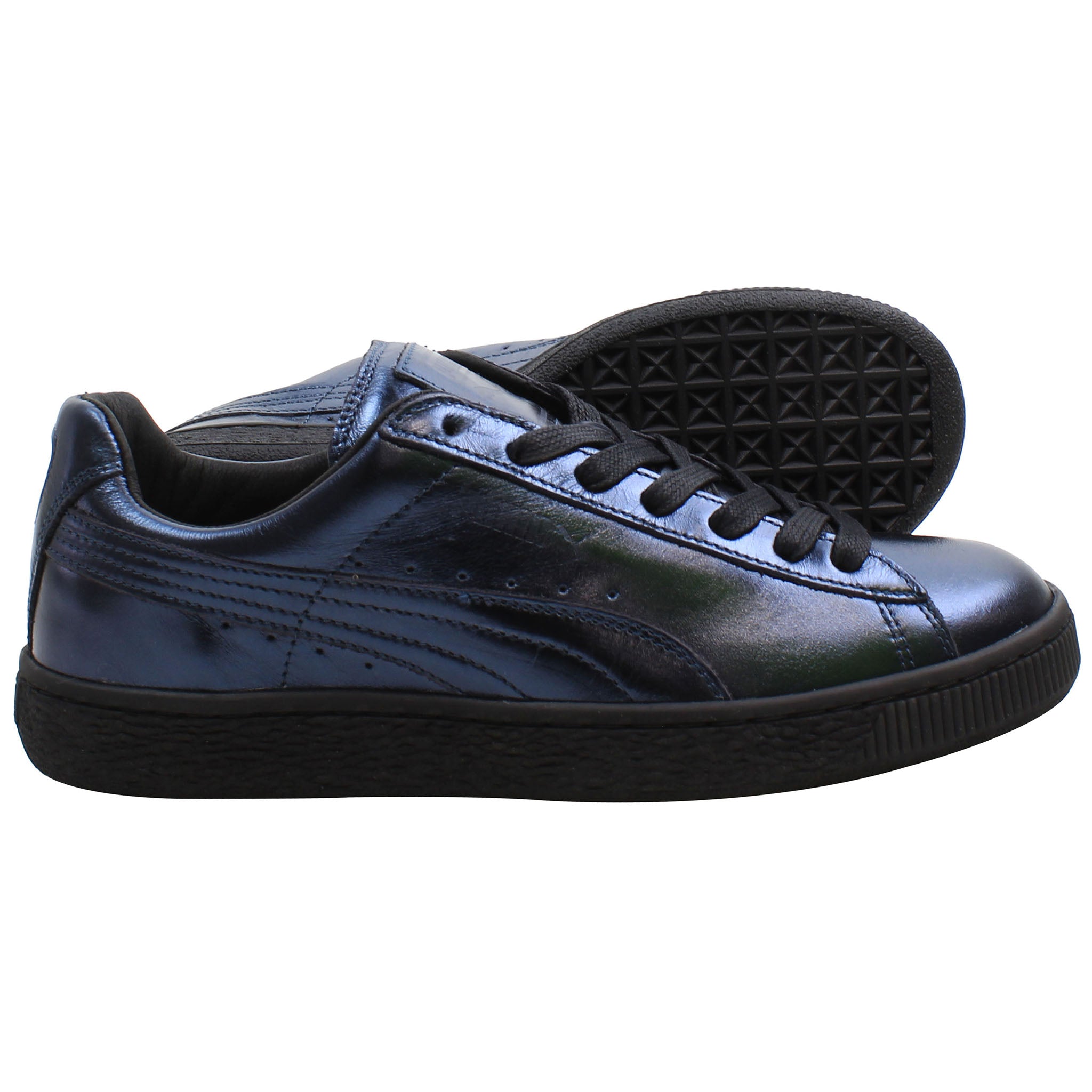 Puma Basket Creepers Womens Metallic Black/Indigo Trainers