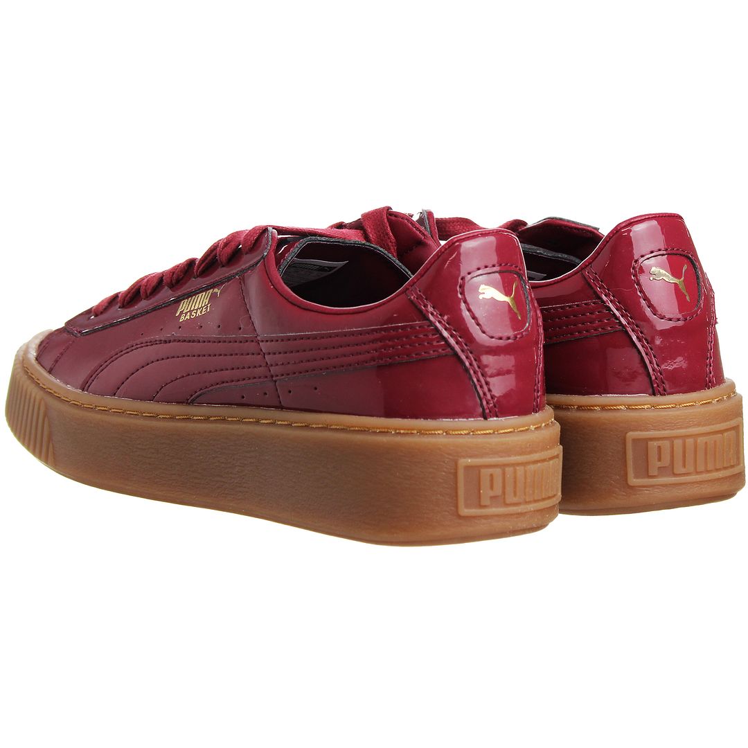 Puma Basket Platform Womens Red Trainers - Main Image