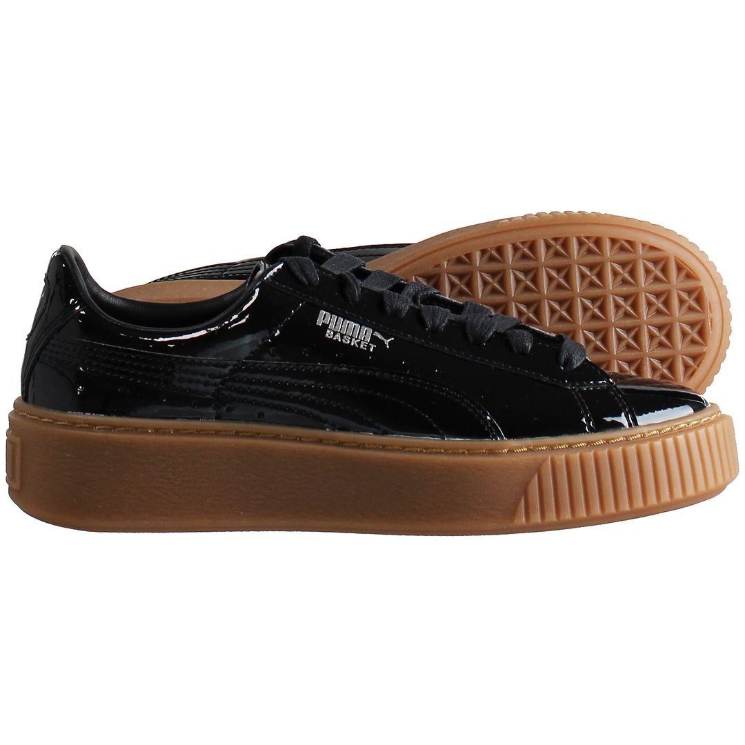 Puma Basket Platform Womens Black Trainers