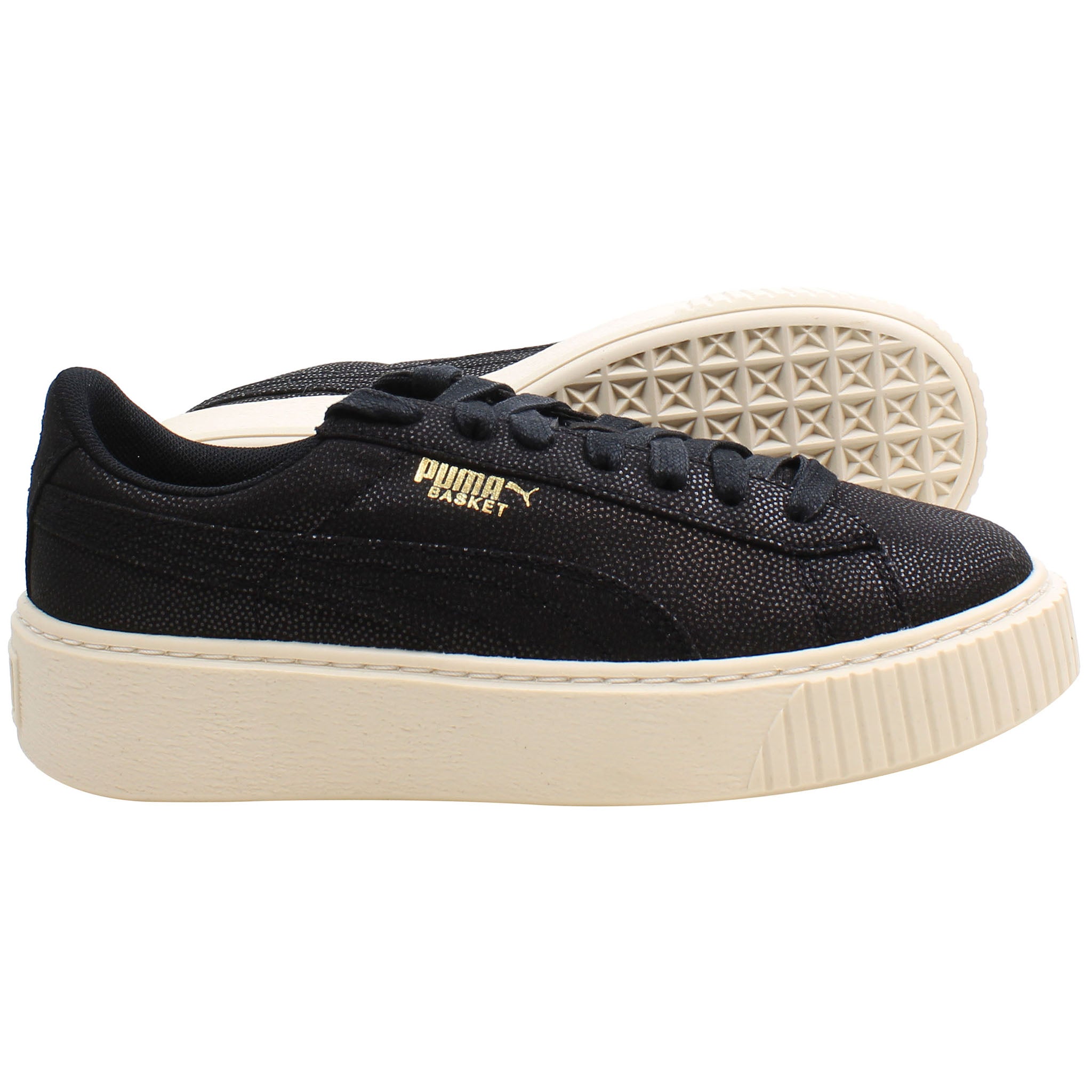 Puma Basket Platform CV Womens Black Trainers