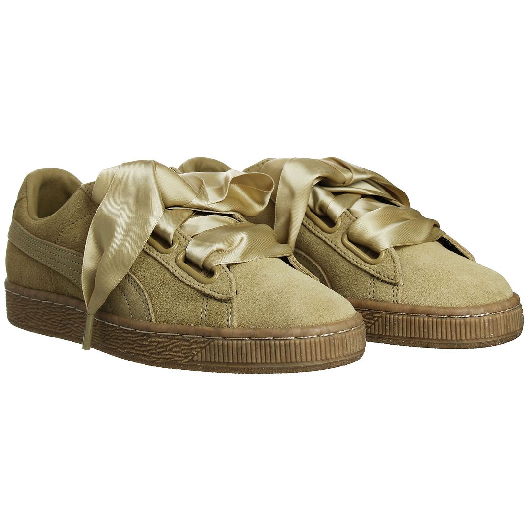 Puma Suede Heart Leopard Womens Brown Trainers