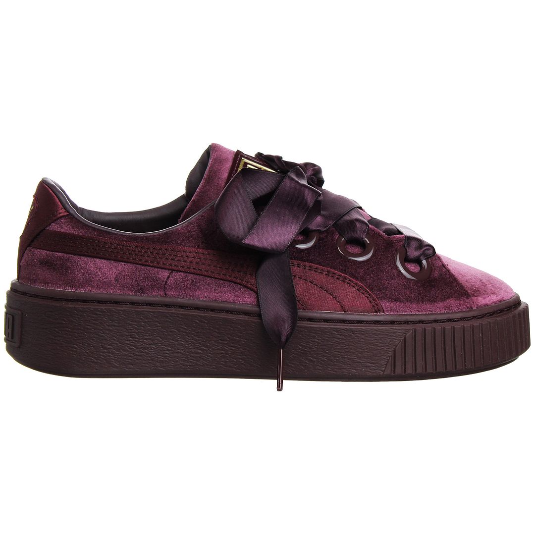 Puma Platform Kiss Velvet Womens Burgundy Trainers