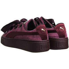 Puma Platform Kiss Velvet Womens Burgundy Trainers Sport It First