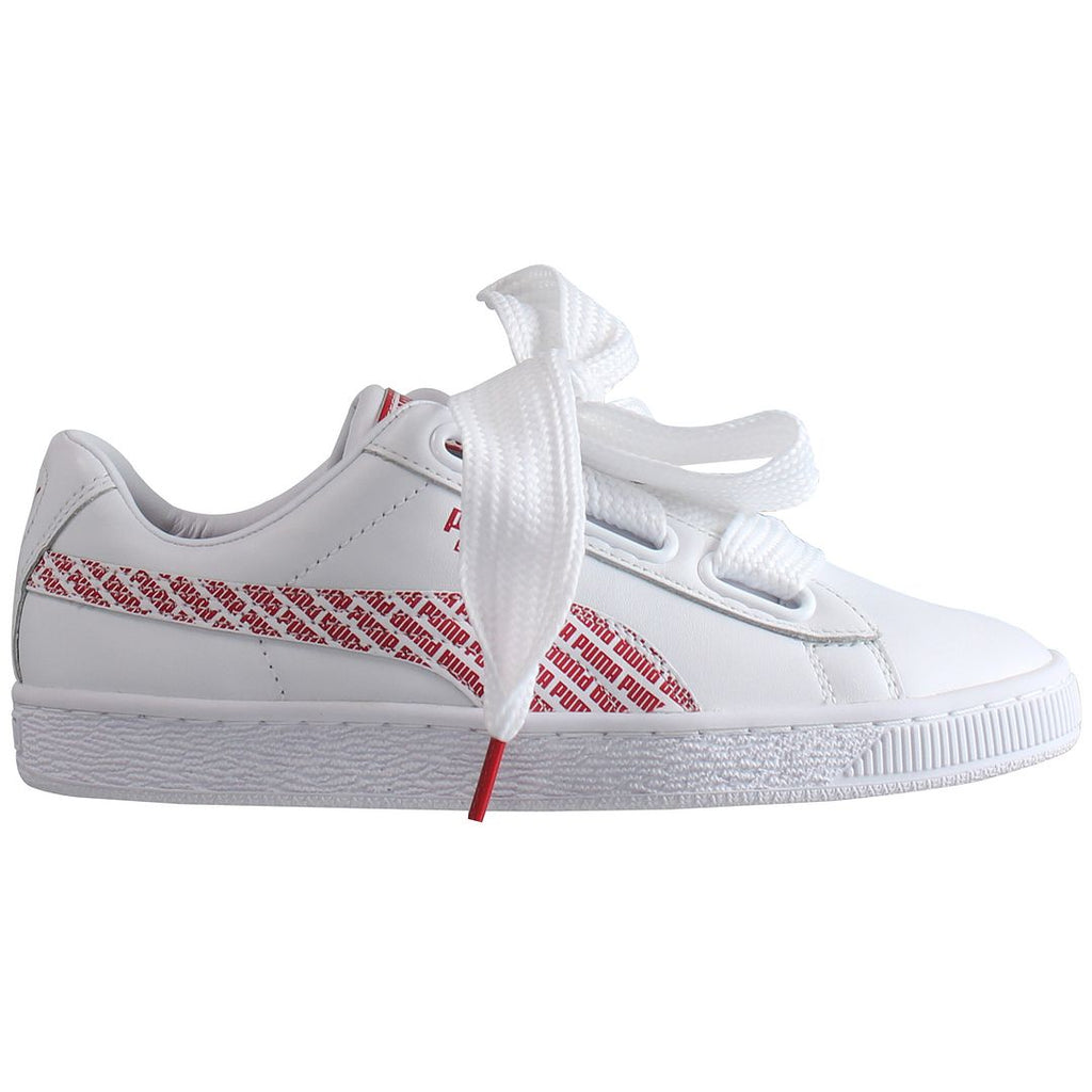 Puma Basket Heart AOP Womens White Trainers