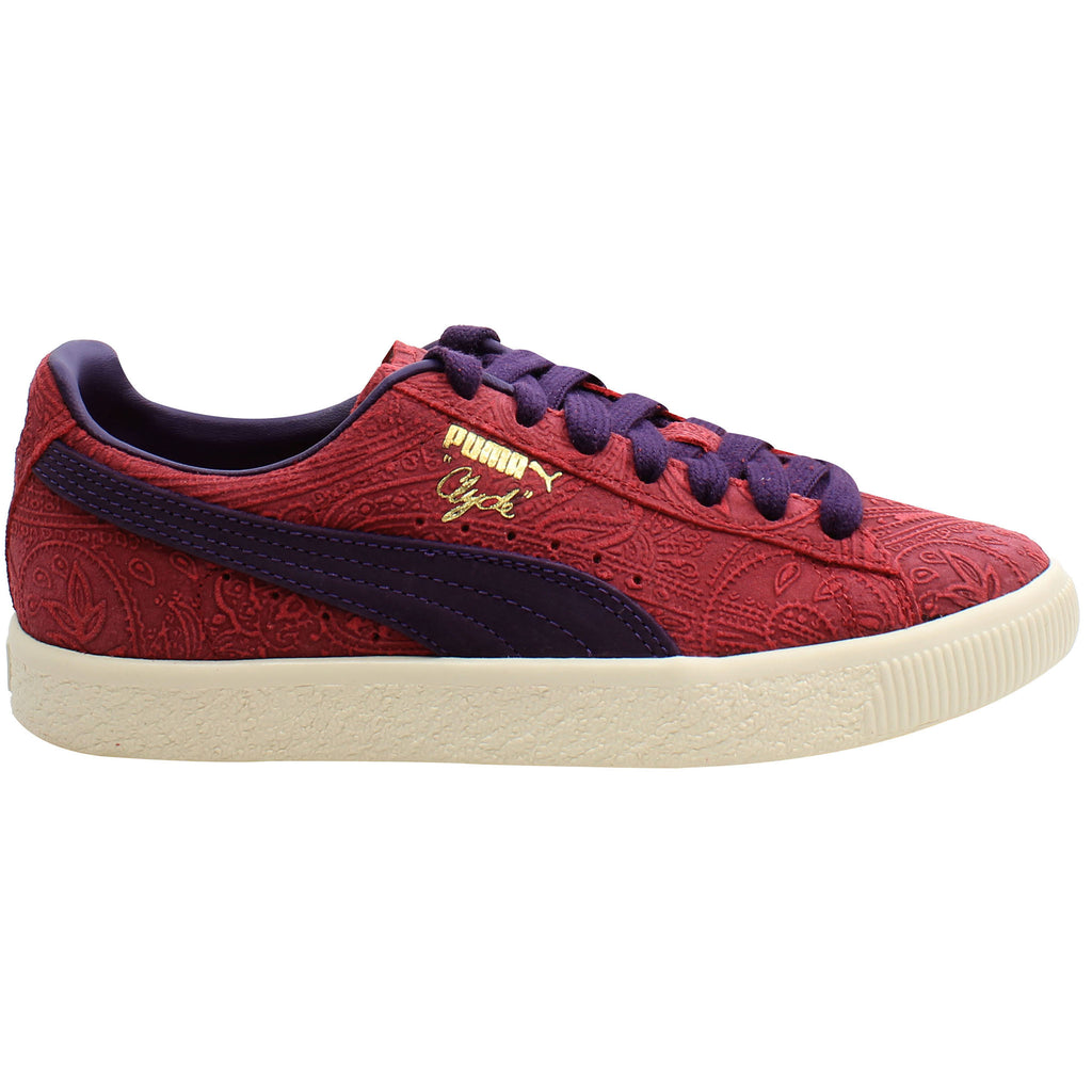 Puma Clyde Paisley Mens Burgundy Trainers