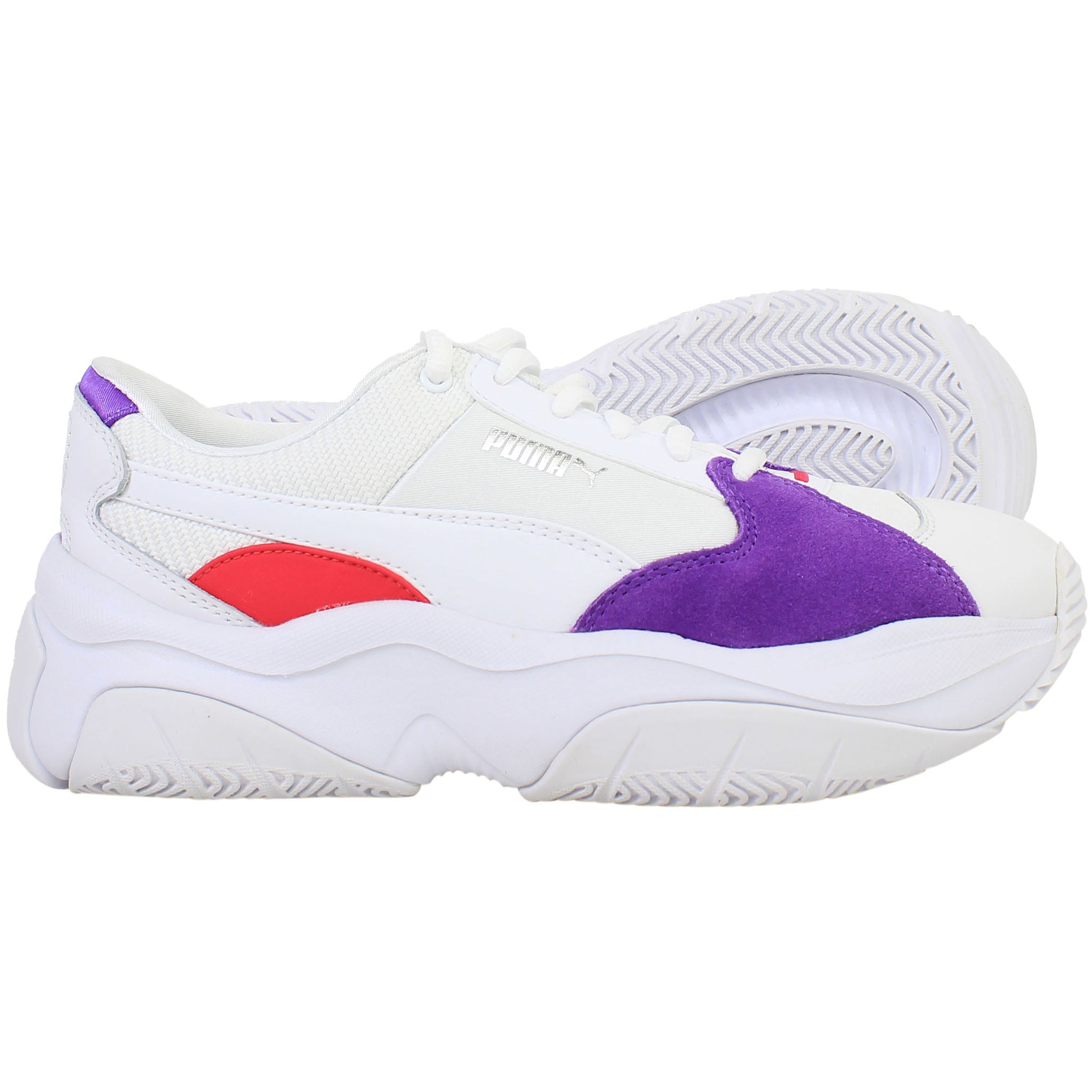 Puma Storm.Y Womens White/Purple Trainers